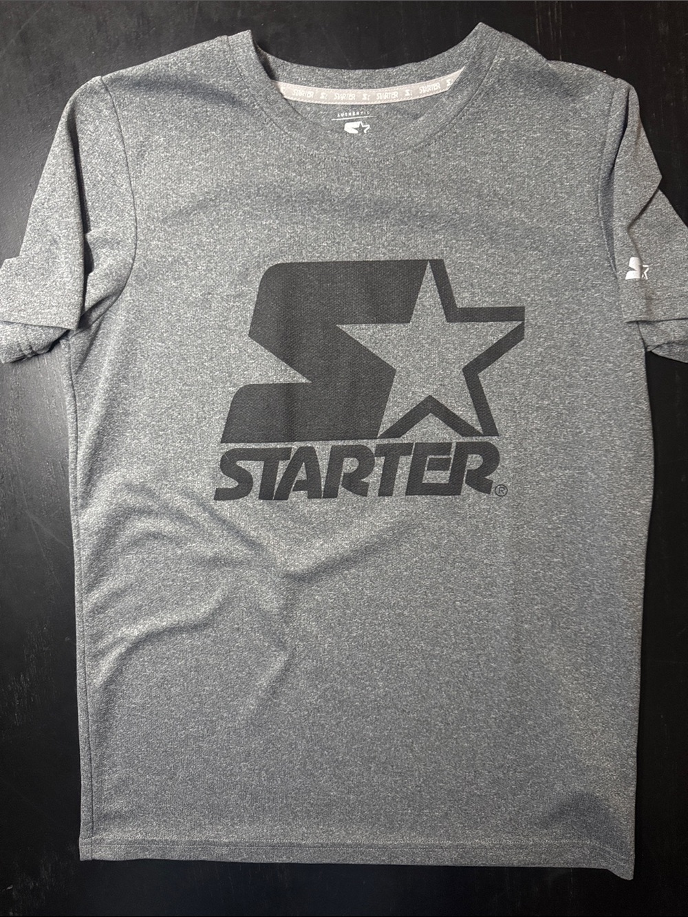 STARTER Gray Melange Logo Short Sleeve Tee